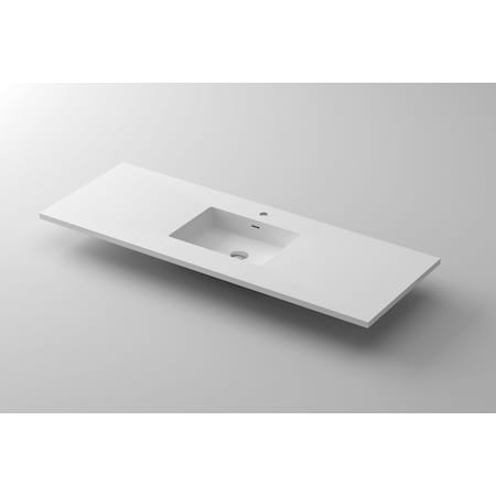 VIVA Stone 60 Single Sink Matte White, Solid Surface Countertop